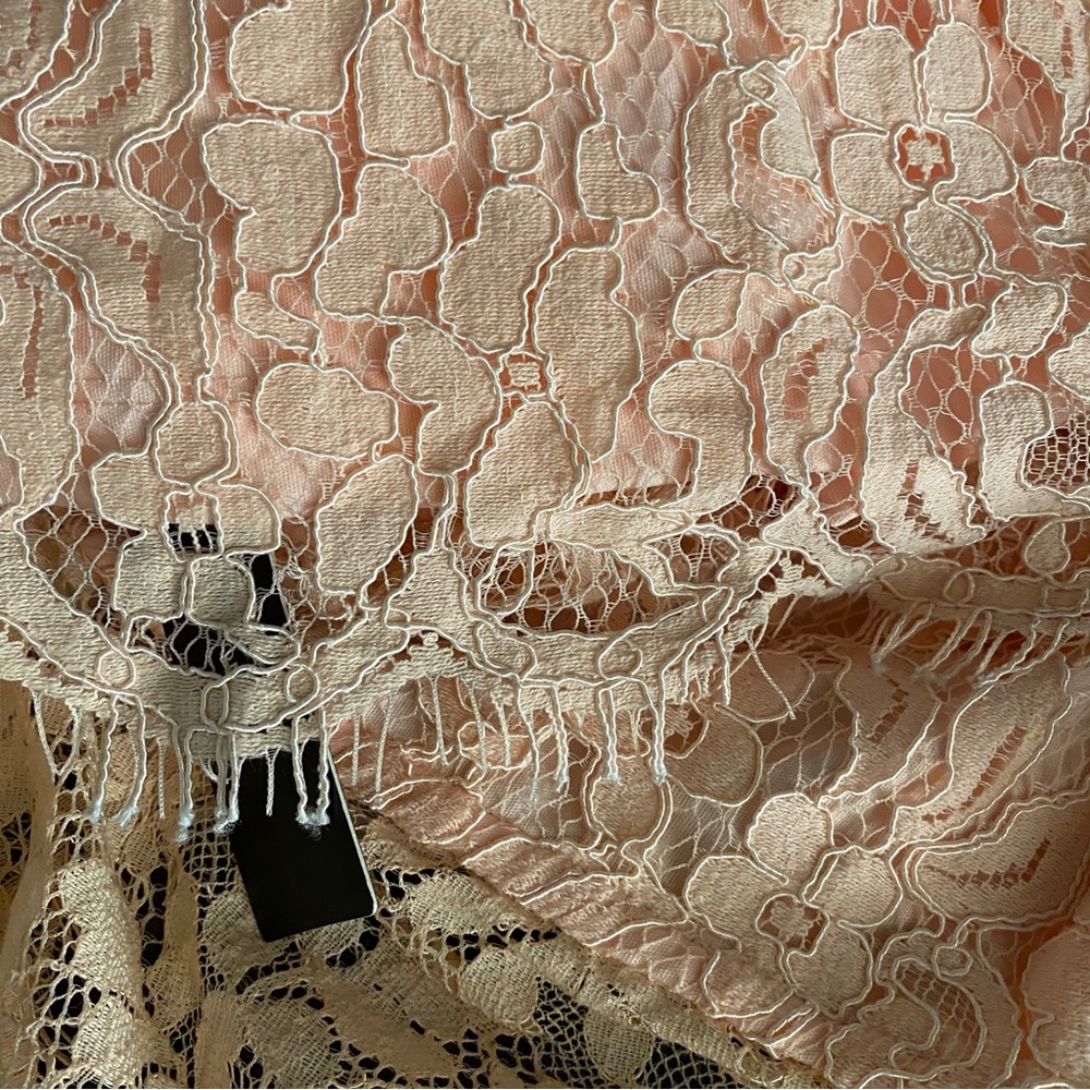 Lulu’s Blush Pink Lace Off Shoulder Long Dress - Size M - Picture 8 of 9